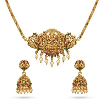 Gajalakshmi Antique Set — necklaces — Star Jewels artificial jewelry
