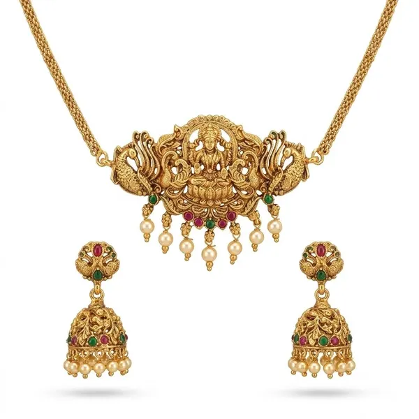 Gajalakshmi Antique Set — necklaces — Star Jewels artificial jewelry