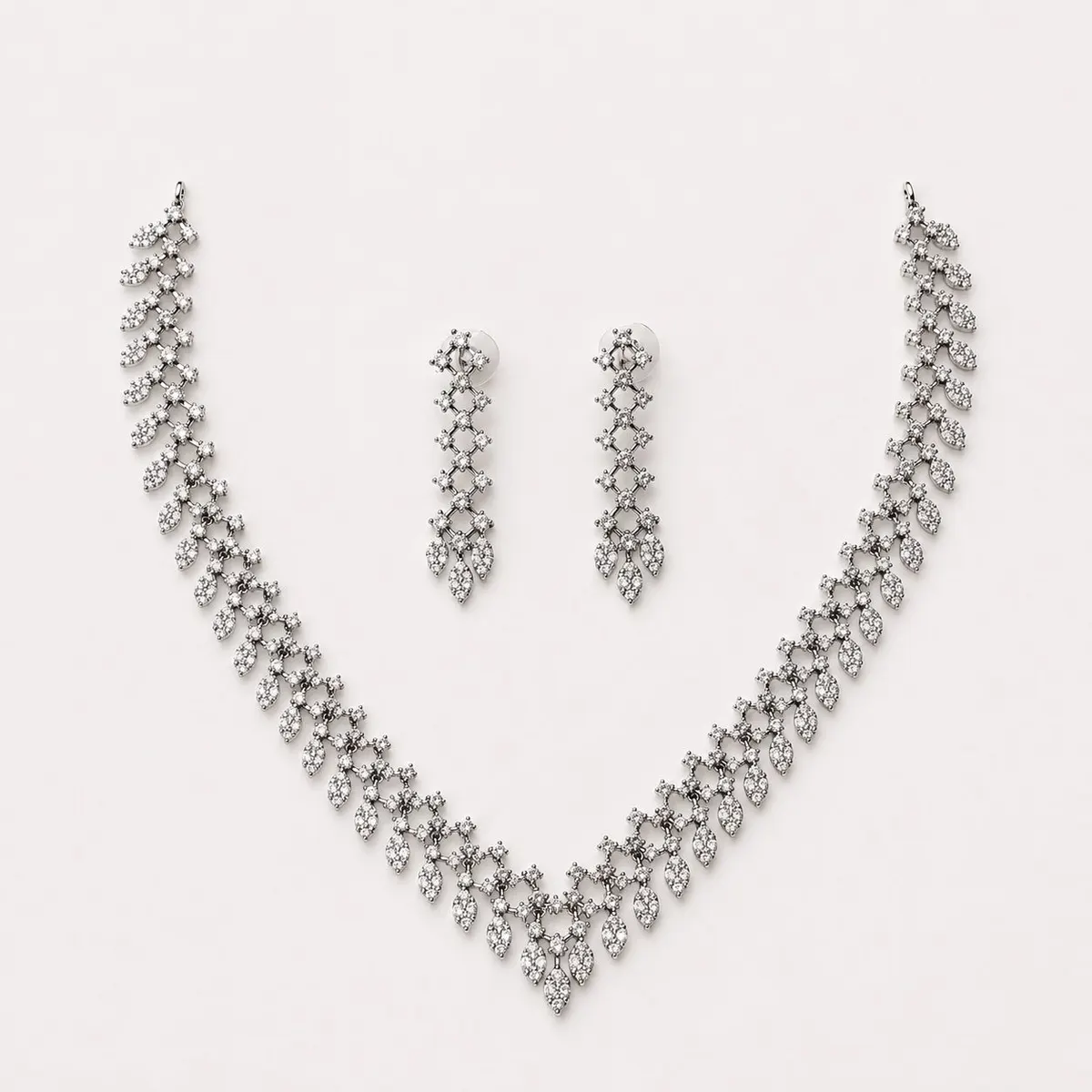 Diamond Dew Necklace Set — necklaces — Star Jewels artificial jewelry