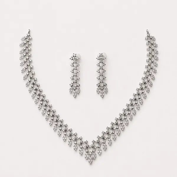 Diamond Dew Necklace Set — necklaces — Star Jewels artificial jewelry