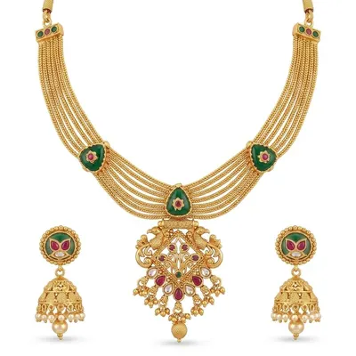 Mayura Temple Set — necklaces — Star Jewels artificial jewelry