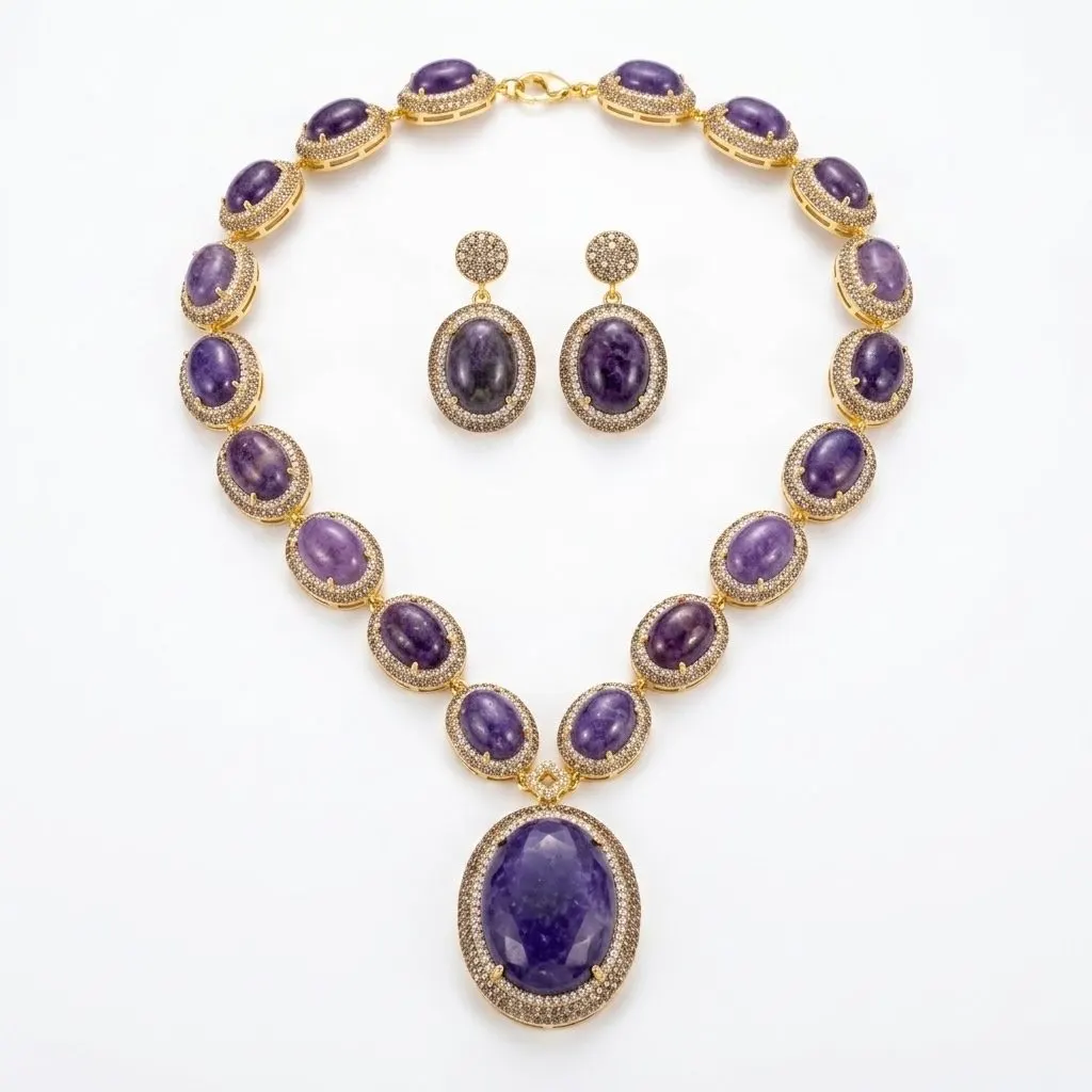 Amethyst Royale Necklace Set — necklaces — Star Jewels artificial jewelry