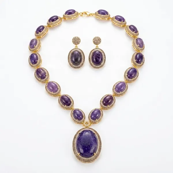 Amethyst Royale Necklace Set — necklaces — Star Jewels artificial jewelry