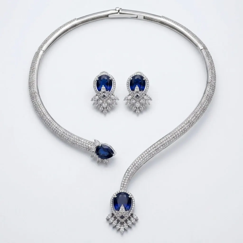 Velvet Blue Hasli Set — necklaces — Star Jewels artificial jewelry
