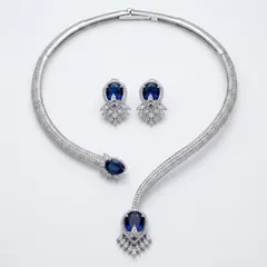 Velvet Blue Hasli Set