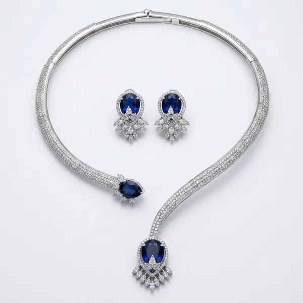 Velvet Blue Hasli Set — necklaces — Star Jewels artificial jewelry