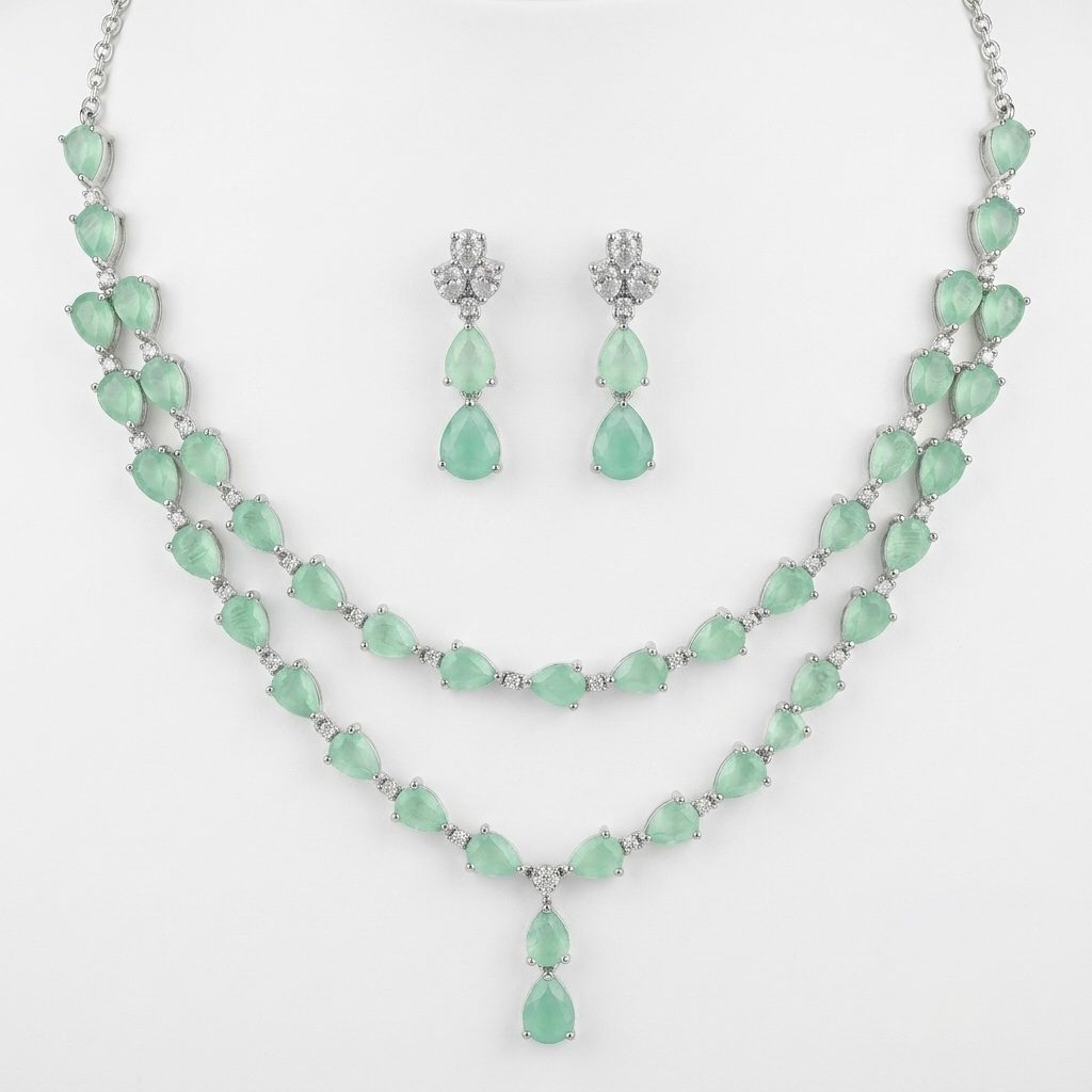 Emerald Royale Set — necklaces — Star Jewels artificial jewelry