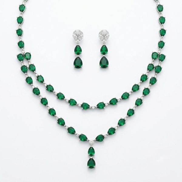 Emerald Royale Set — Emerald Green — necklaces — Star Jewels artificial jewelry