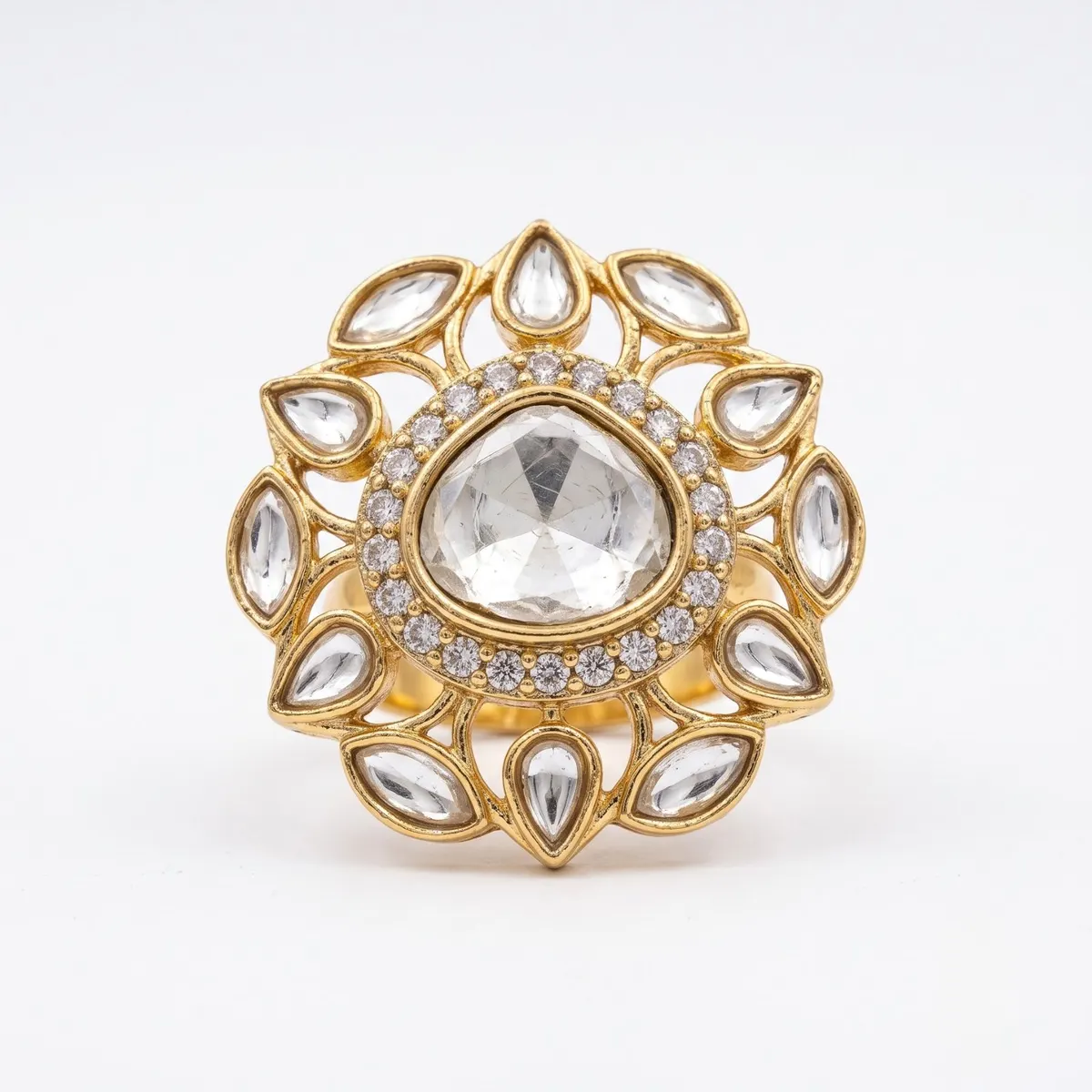 Chandrika Lotus Ring  — rings — Star Jewels artificial jewelry