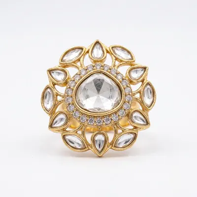Chandrika Lotus Ring  — rings — Star Jewels artificial jewelry