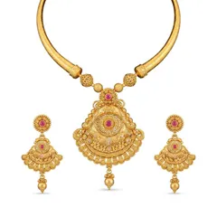 Rajvada Ruby Necklace Set