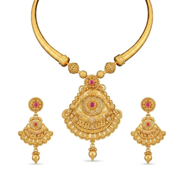 Rajvada Ruby Necklace Set — necklaces — Star Jewels artificial jewelry