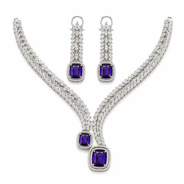 Imperial Violet Luxe Set — necklaces — Star Jewels artificial jewelry