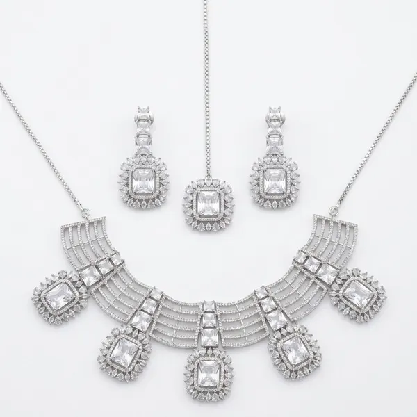 Regal Radiance AD Necklace Set  — necklaces — Star Jewels artificial jewelry