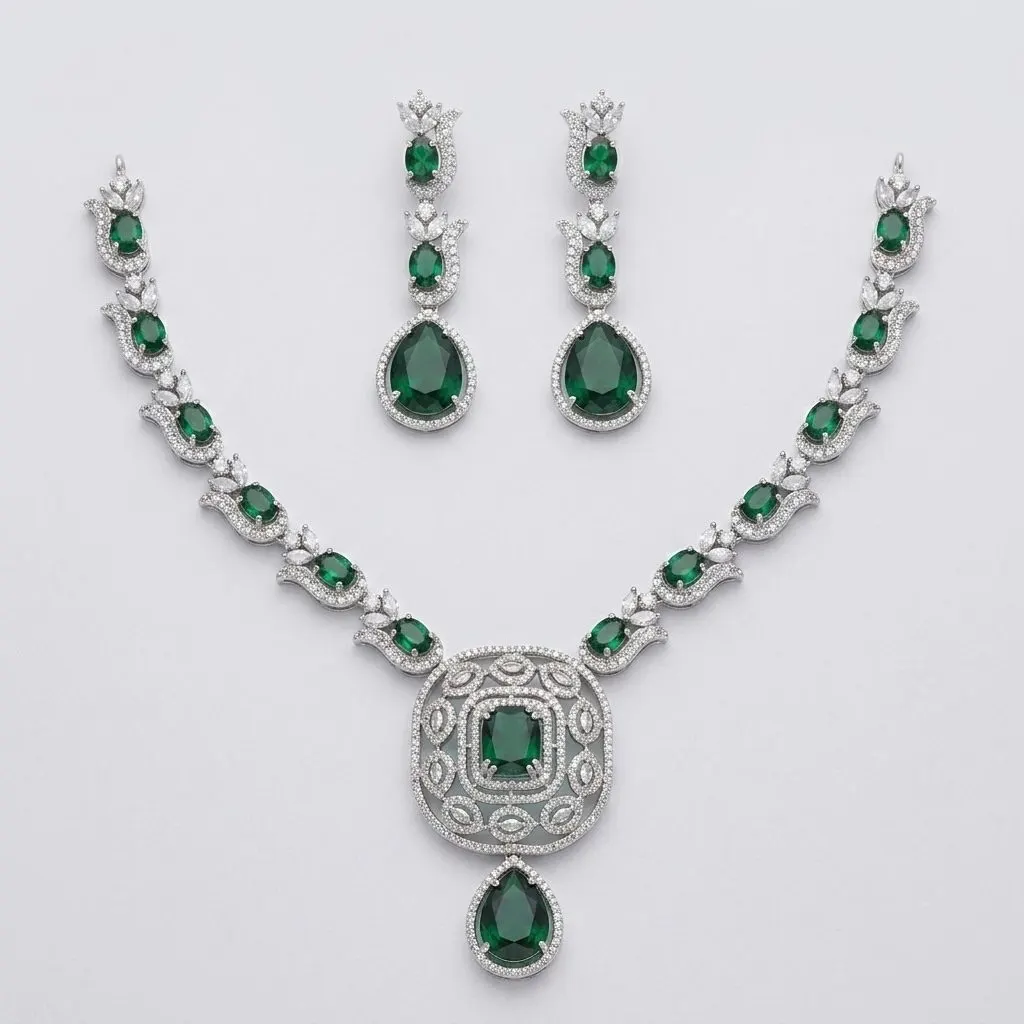Noor-e- Emerald Set — necklaces — Star Jewels artificial jewelry