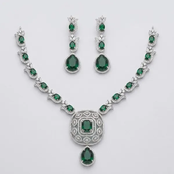Noor-e- Emerald Set — necklaces — Star Jewels artificial jewelry