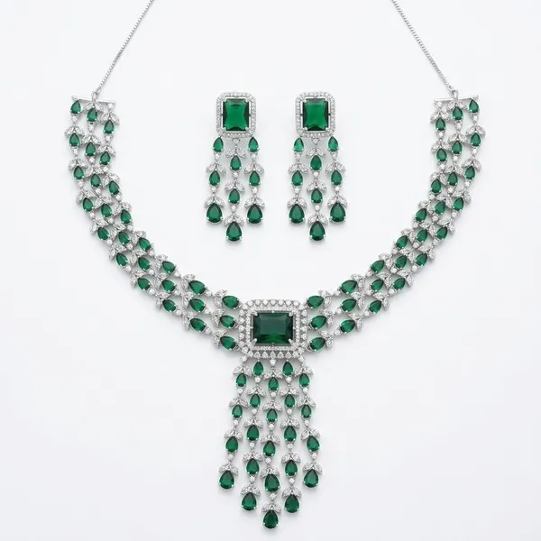 Emerald Royale Statement Set  — necklaces — Star Jewels artificial jewelry