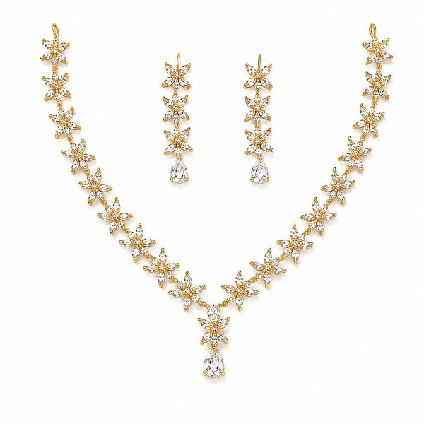 Royal Blossom Set — Soft Gold — necklaces — Star Jewels artificial jewelry