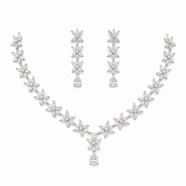 Royal Blossom Set — Silver — necklaces — Star Jewels artificial jewelry